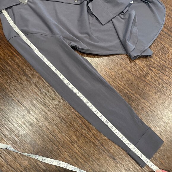 NWT Dstrct & Row Men's Sz L Stretch Dress Shirt Gunmetal Gray LS Button Down - Picture 6 of 7